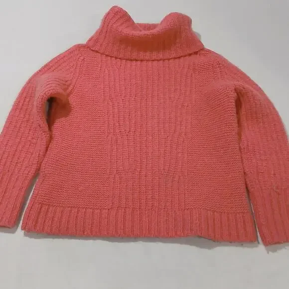 Banana Republic Sweater Womens XL Pink Strawberry Turtleneck Wool Alpaca - Picture 2 of 9